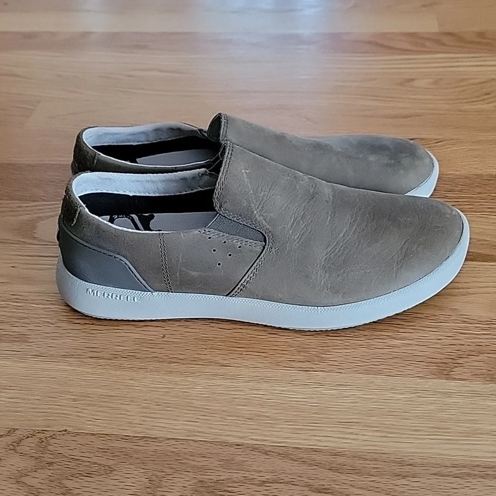 Merrell Cloudy Brown Leather Slides
